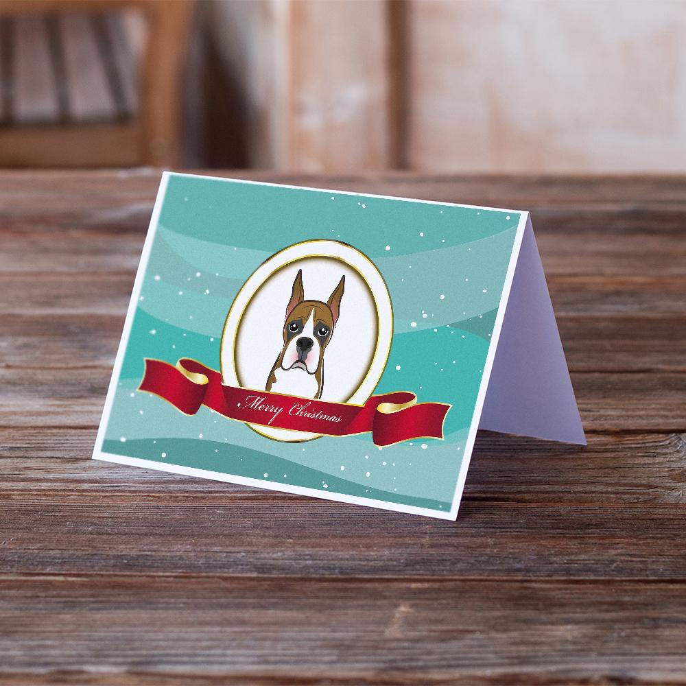 Boxer Merry Christmas Greeting Cards Pack of 8 Blank Cards with Envelopes Whimsical A7 Size 5x7