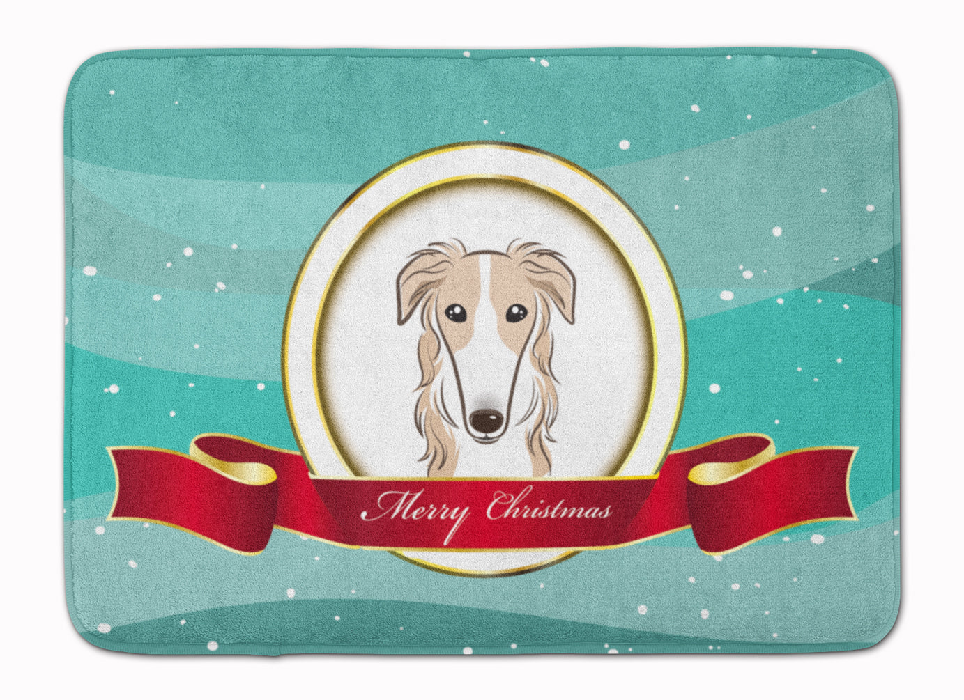 Borzoi Merry Christmas Memory Foam Kitchen Mat Machine Washable Anti-Fatigue Cushion Comfort Bath or Kitchen Rug
