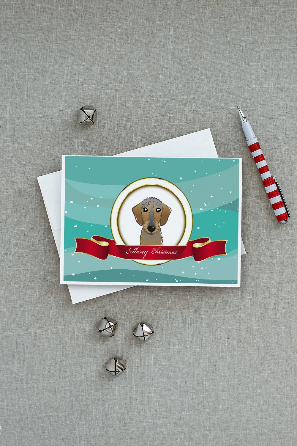 Wirehaired Dachshund Merry Christmas Greeting Cards Pack of 8 Blank Cards with Envelopes Whimsical A7 Size 5x7