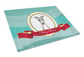 Italian Greyhound Merry Christmas Cutting Board Tempered Glass Kitchen Cutting Surface, Heat Resistant Chopping, Non-Slip Feet, Food Prep & Serving