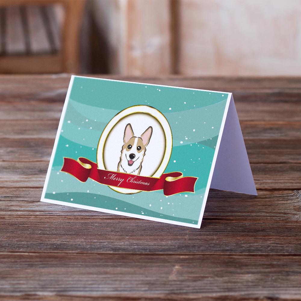 Sable Corgi Merry Christmas Greeting Cards Pack of 8 Blank Cards with Envelopes Whimsical A7 Size 5x7