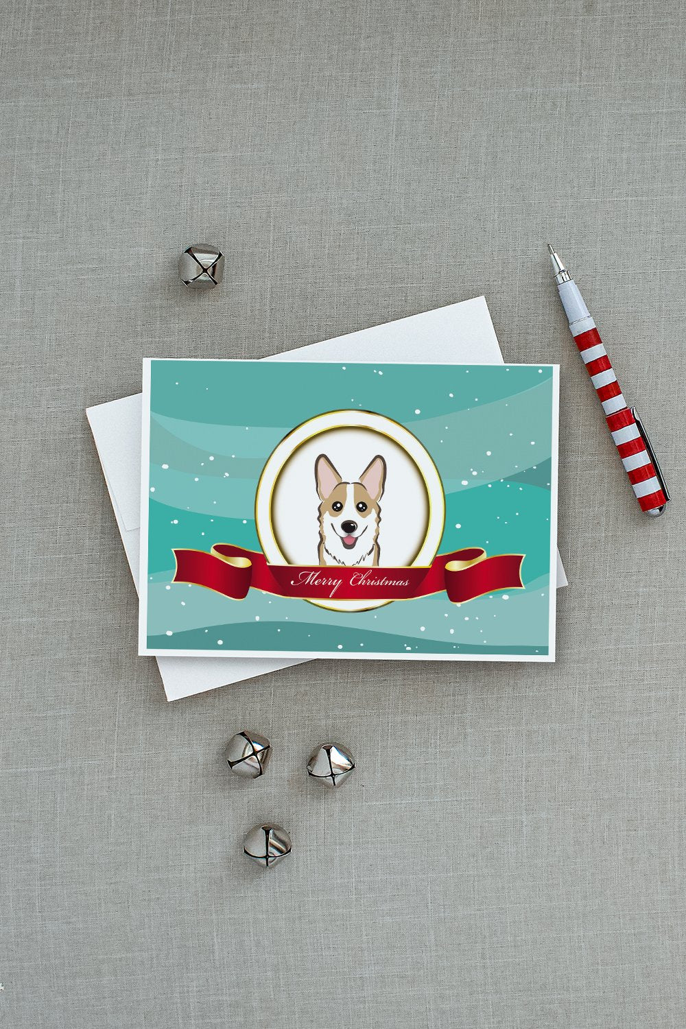 Sable Corgi Merry Christmas Greeting Cards Pack of 8 Blank Cards with Envelopes Whimsical A7 Size 5x7