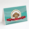 Chocolate Brown Poodle Merry Christmas Greeting Cards Pack of 8 Blank Cards with Envelopes Whimsical A7 Size 5x7