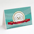 White Poodle Merry Christmas Greeting Cards Pack of 8 Blank Cards with Envelopes Whimsical A7 Size 5x7