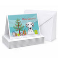 Christmas Tree and Dalmatian Greeting Cards Pack of 8 Blank Cards with Envelopes Whimsical A7 Size 5x7