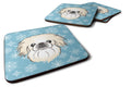 Snowflake Pekingese Foam Coasters Set of 4 Cup Coasters for Indoor Outdoor, Tabletop Protection, Anti Slip, Mouse pad Material