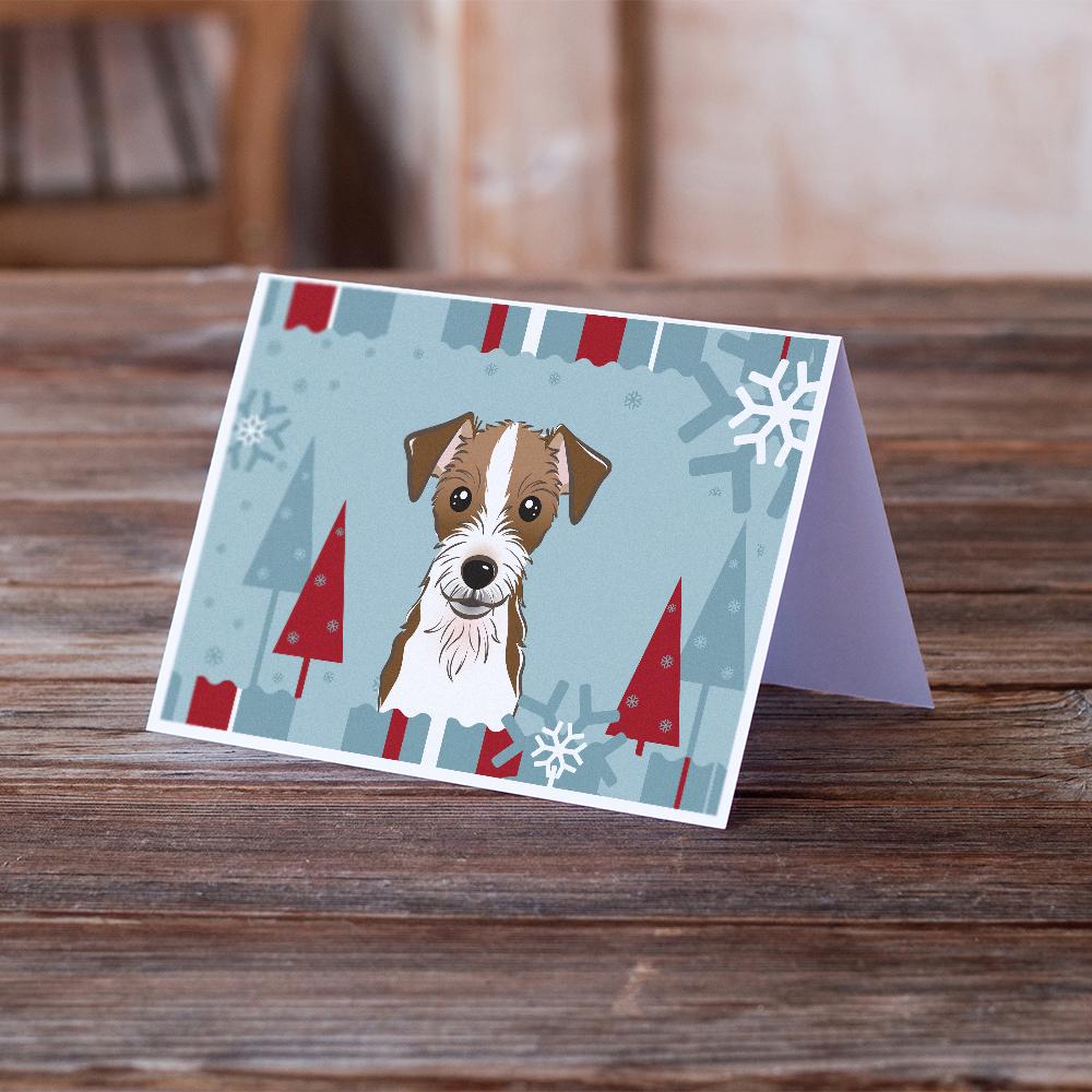 Winter Holiday Jack Russell Terrier Greeting Cards Pack of 8 Blank Cards with Envelopes Whimsical A7 Size 5x7