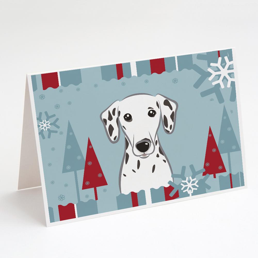 Winter Holiday Dalmatian Greeting Cards Pack of 8 Blank Cards with Envelopes Whimsical A7 Size 5x7