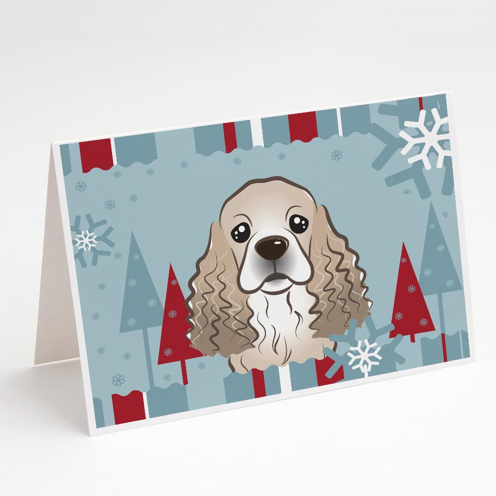 Winter Holiday Cocker Spaniel Greeting Cards Pack of 8 Blank Cards with Envelopes Whimsical A7 Size 5x7