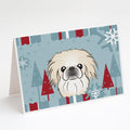 Winter Holiday Pekingese Greeting Cards Pack of 8 Blank Cards with Envelopes Whimsical A7 Size 5x7