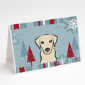 Winter Holiday Yellow Labrador Greeting Cards Pack of 8 Blank Cards with Envelopes Whimsical A7 Size 5x7