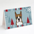 Winter Holiday Boxer Greeting Cards Pack of 8 Blank Cards with Envelopes Whimsical A7 Size 5x7
