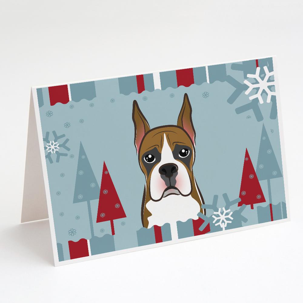 Winter Holiday Boxer Greeting Cards Pack of 8 Blank Cards with Envelopes Whimsical A7 Size 5x7