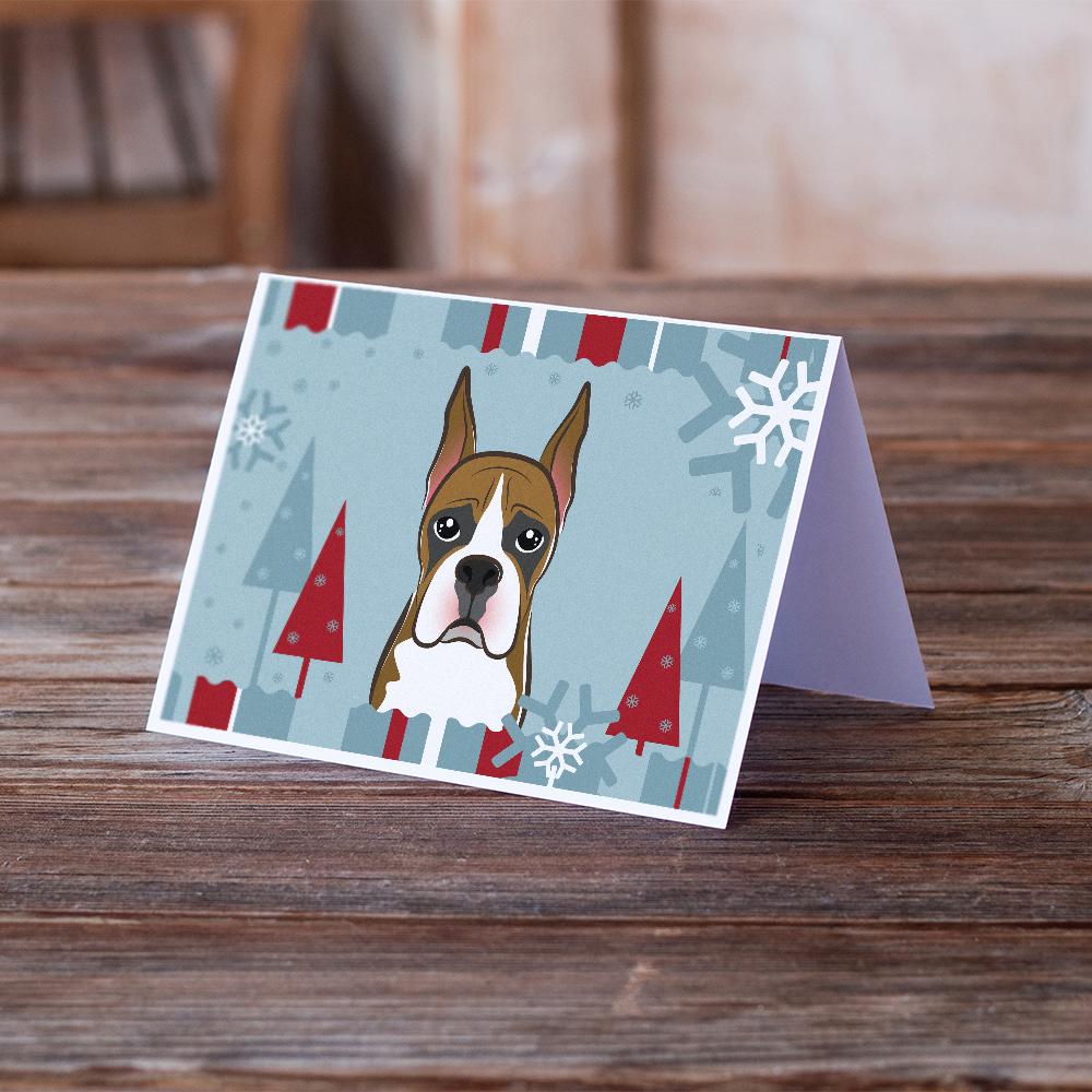 Winter Holiday Boxer Greeting Cards Pack of 8 Blank Cards with Envelopes Whimsical A7 Size 5x7