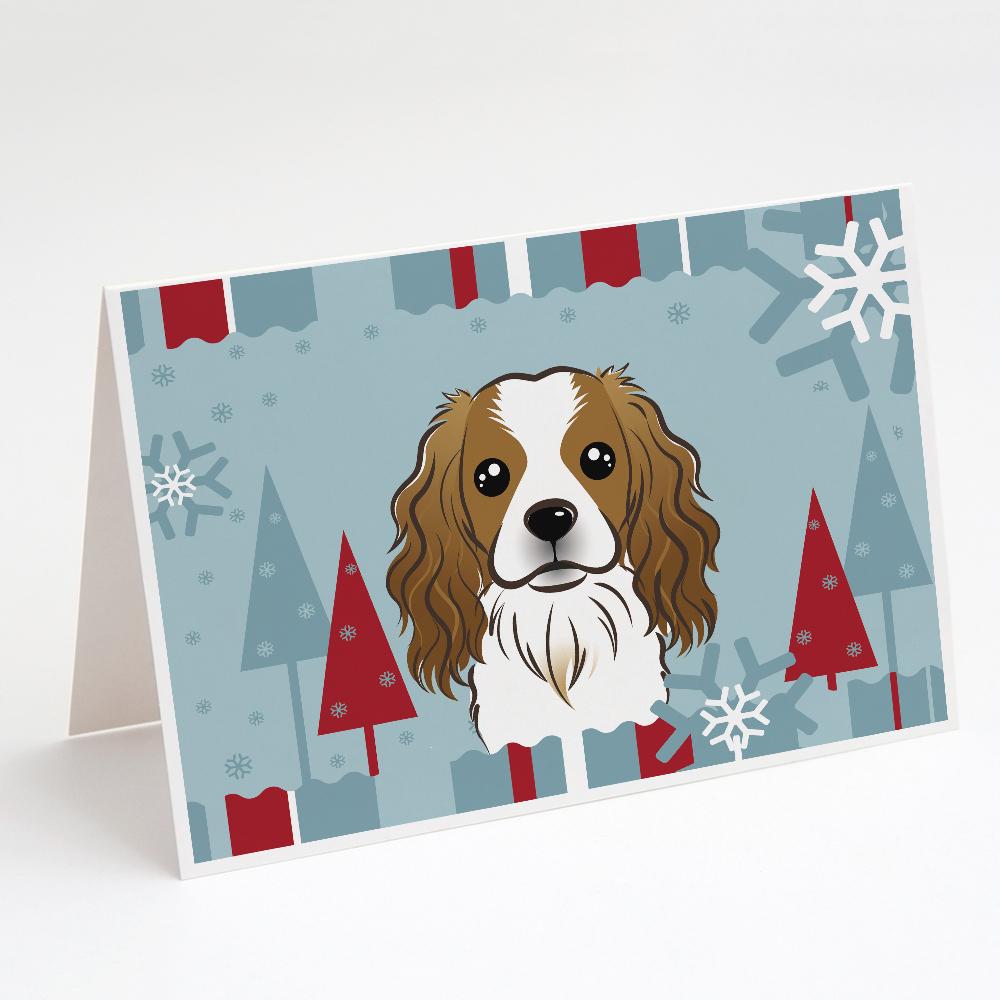 Winter Holiday Cavalier Spaniel Greeting Cards Pack of 8 Blank Cards with Envelopes Whimsical A7 Size 5x7
