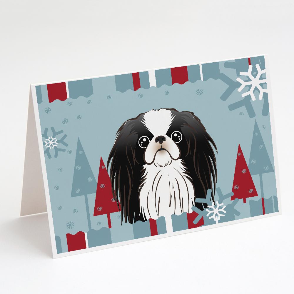 Winter Holiday Japanese Chin Greeting Cards Pack of 8 Blank Cards with Envelopes Whimsical A7 Size 5x7