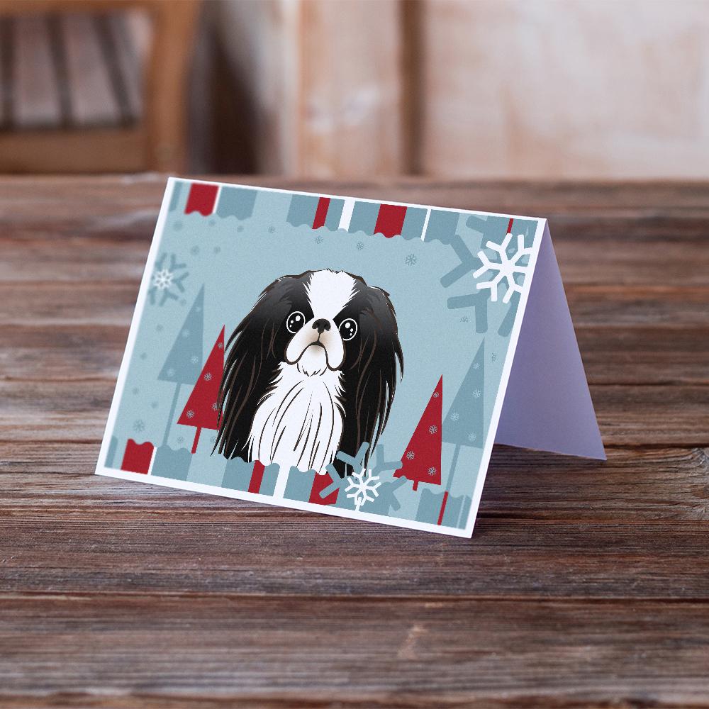 Winter Holiday Japanese Chin Greeting Cards Pack of 8 Blank Cards with Envelopes Whimsical A7 Size 5x7