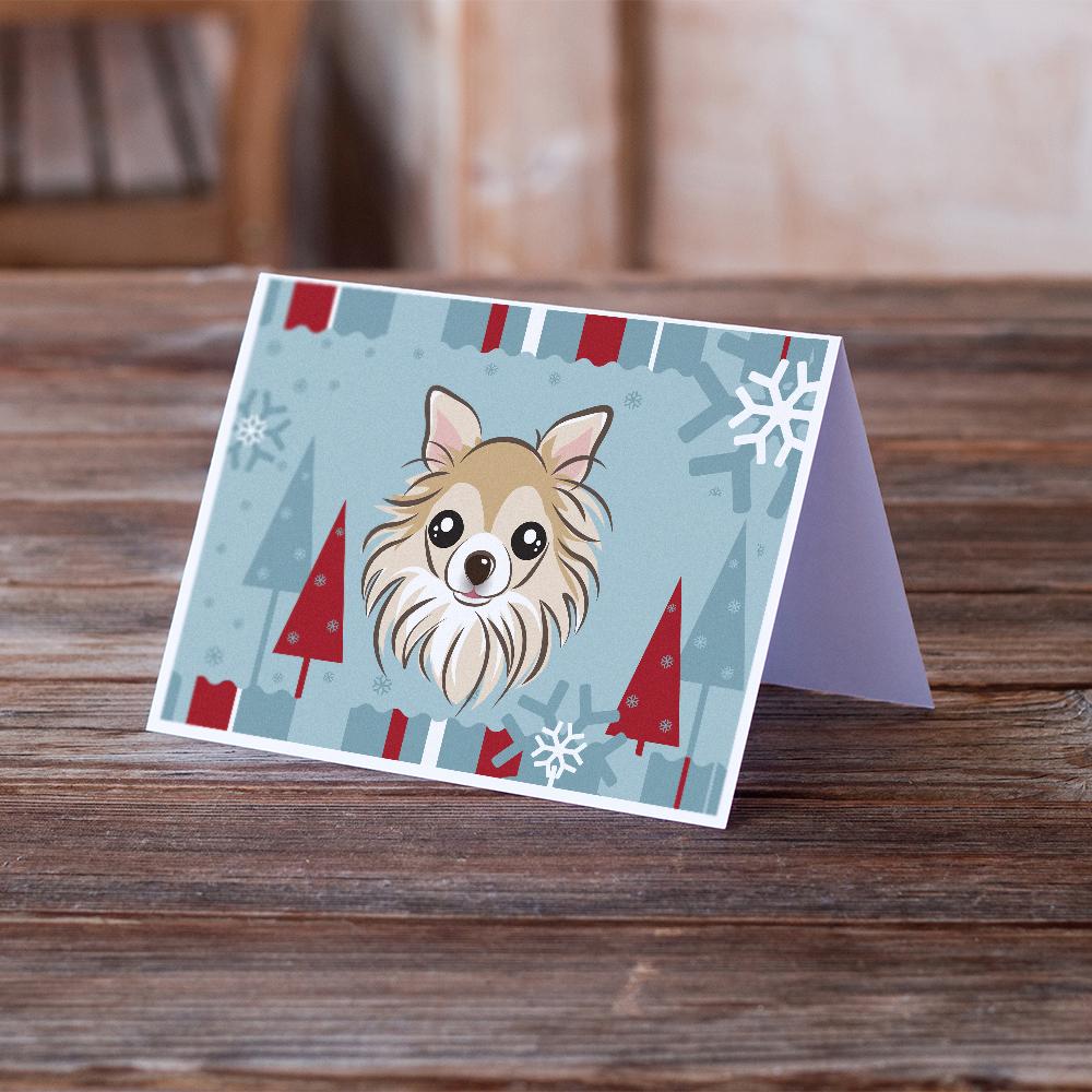 Winter Holiday Chihuahua Greeting Cards Pack of 8 Blank Cards with Envelopes Whimsical A7 Size 5x7