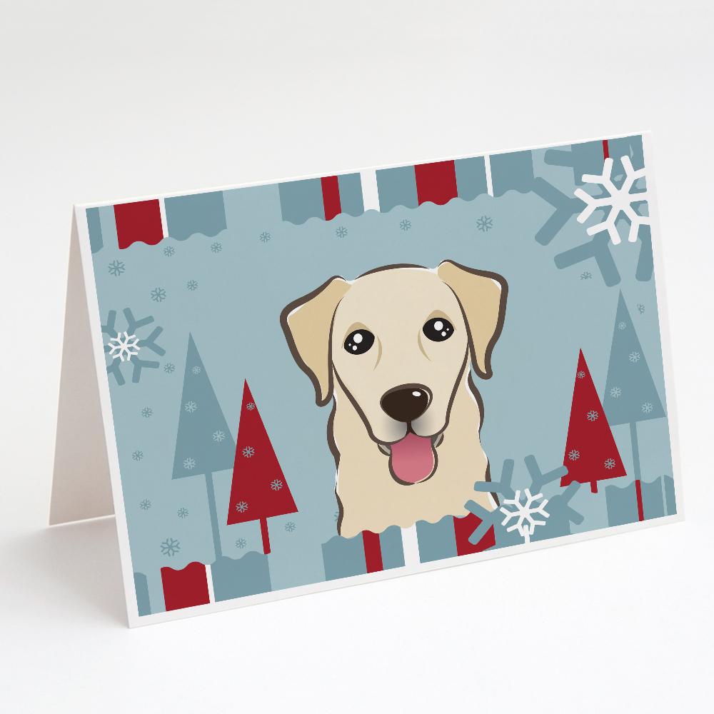 Winter Holiday Golden Retriever Greeting Cards Pack of 8 Blank Cards with Envelopes Whimsical A7 Size 5x7
