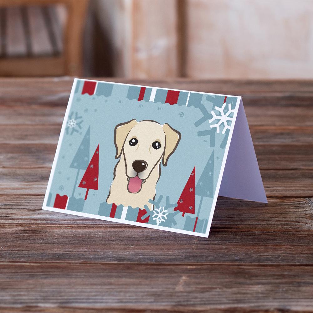 Winter Holiday Golden Retriever Greeting Cards Pack of 8 Blank Cards with Envelopes Whimsical A7 Size 5x7