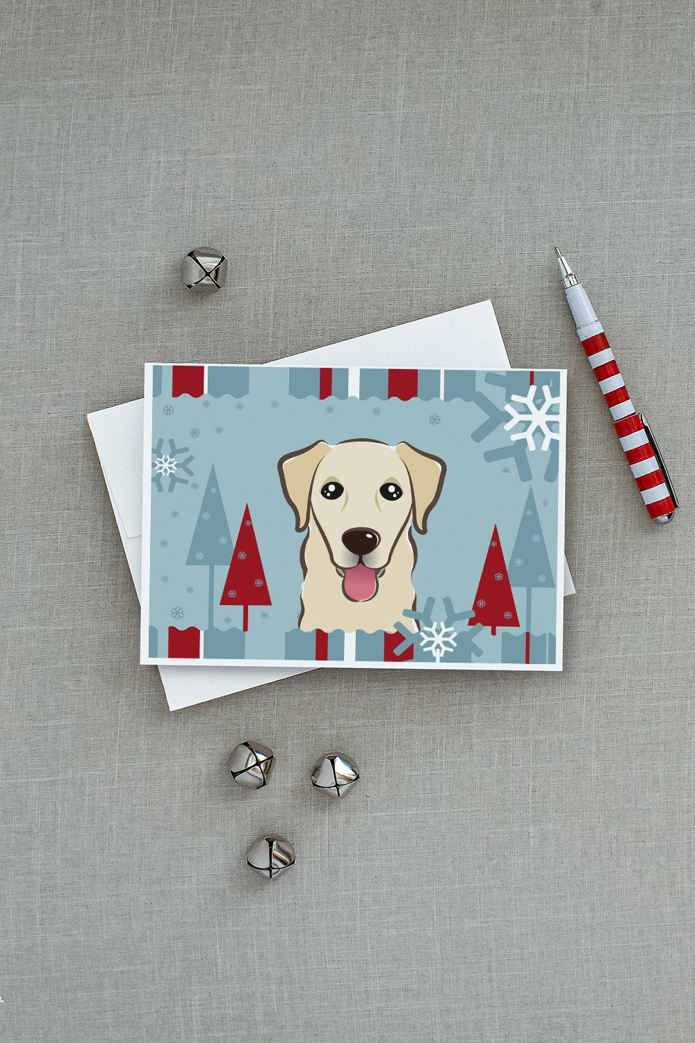 Winter Holiday Golden Retriever Greeting Cards Pack of 8 Blank Cards with Envelopes Whimsical A7 Size 5x7