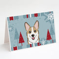 Winter Holiday Sable Corgi Greeting Cards Pack of 8 Blank Cards with Envelopes Whimsical A7 Size 5x7