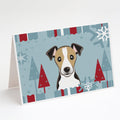 Winter Holiday Jack Russell Terrier Greeting Cards Pack of 8 Blank Cards with Envelopes Whimsical A7 Size 5x7