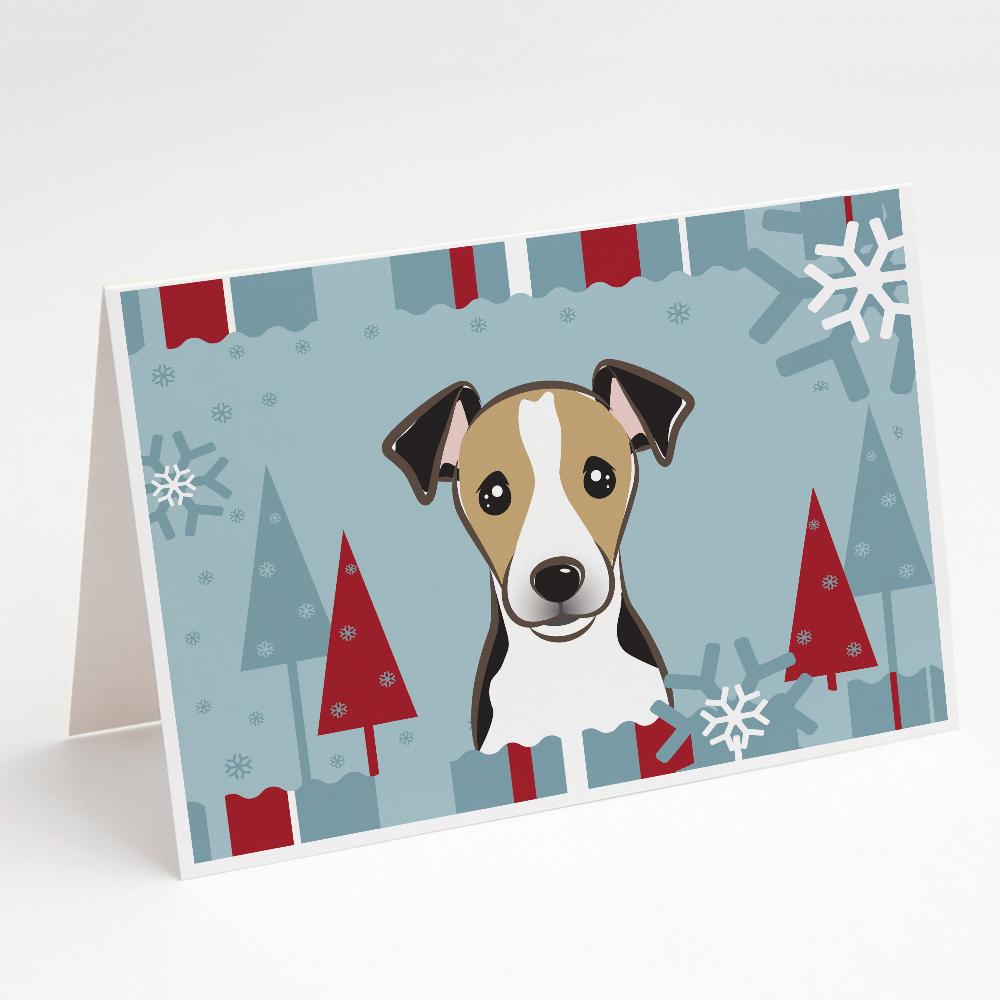 Winter Holiday Jack Russell Terrier Greeting Cards Pack of 8 Blank Cards with Envelopes Whimsical A7 Size 5x7