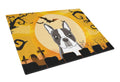 Halloween Boston Terrier Cutting Board Tempered Glass Kitchen Cutting Surface, Heat Resistant Chopping, Non-Slip Feet, Food Prep & Serving
