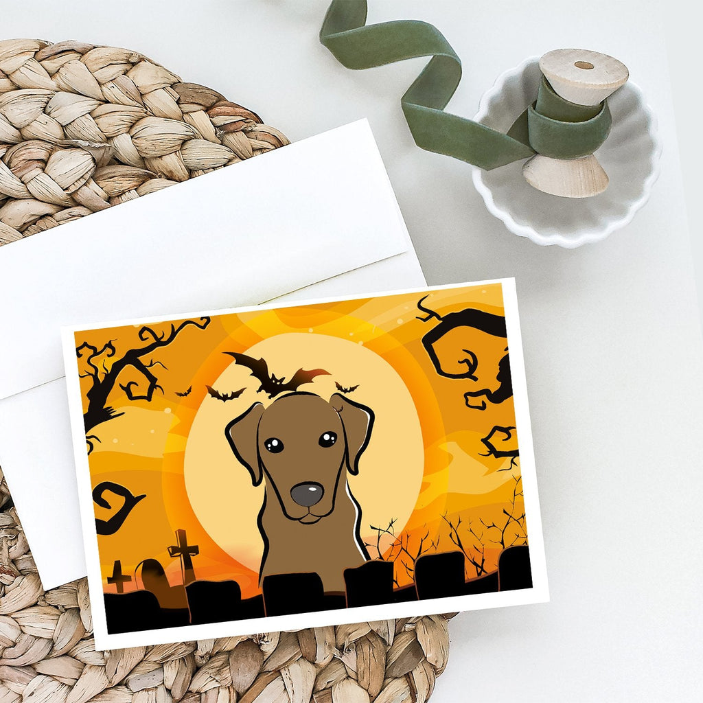 Halloween Chocolate Labrador Greeting Cards Pack of 8 Blank Cards with Envelopes Whimsical A7 Size 5x7