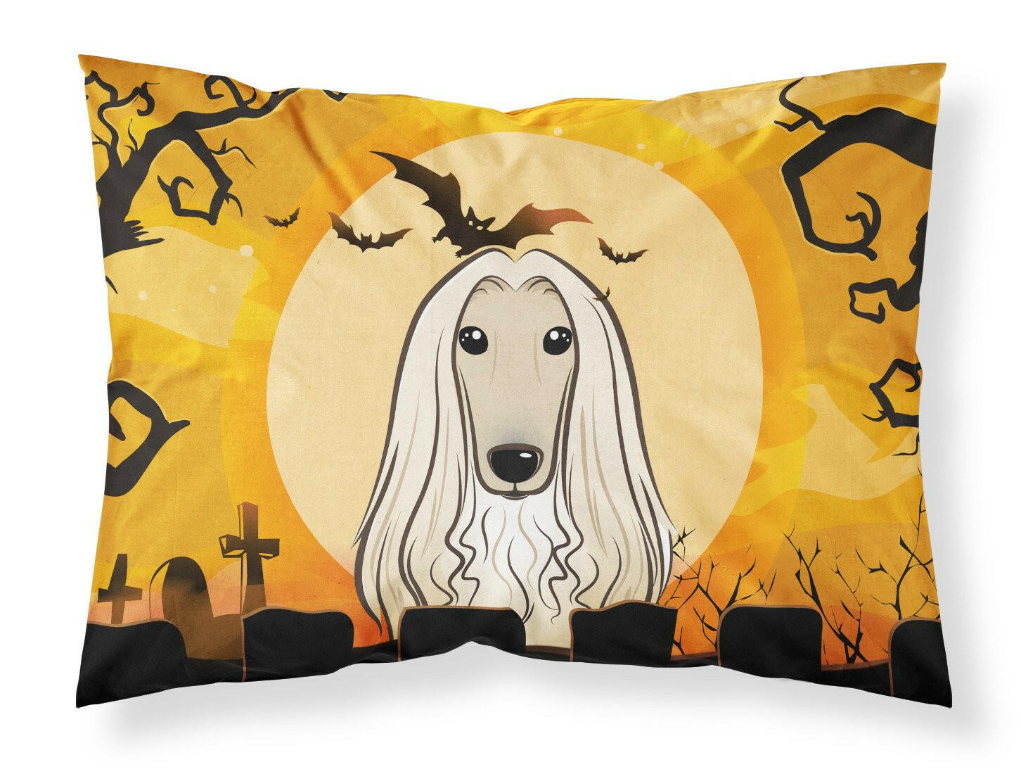 Halloween Afghan Hound Standard Pillowcase Lightweight Super Soft Easy Care Decorative Artwork Pillowcase, Standard