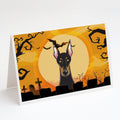 Halloween Doberman Greeting Cards Pack of 8 Blank Cards with Envelopes Whimsical A7 Size 5x7