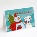 Snowman with Dalmatian Greeting Cards Pack of 8 Blank Cards with Envelopes Whimsical A7 Size 5x7