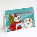 Snowman with Longhair Creme Dachshund Greeting Cards Pack of 8 Blank Cards with Envelopes Whimsical A7 Size 5x7