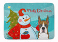 Snowman with Boxer Memory Foam Kitchen Mat Machine Washable Anti-Fatigue Cushion Comfort Bath or Kitchen Rug