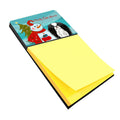 Snowman with Japanese Chin Watercolor Sticky Note Holder Refillable Dispenser Desk Accessory 3x3 Pad Gift