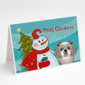 Snowman with Gray Silver Shih Tzu Greeting Cards Pack of 8 Blank Cards with Envelopes Whimsical A7 Size 5x7