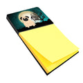 Halloween Scary Pug Fawn Watercolor Sticky Note Holder Refillable Dispenser Desk Accessory 3x3 Pad Gift