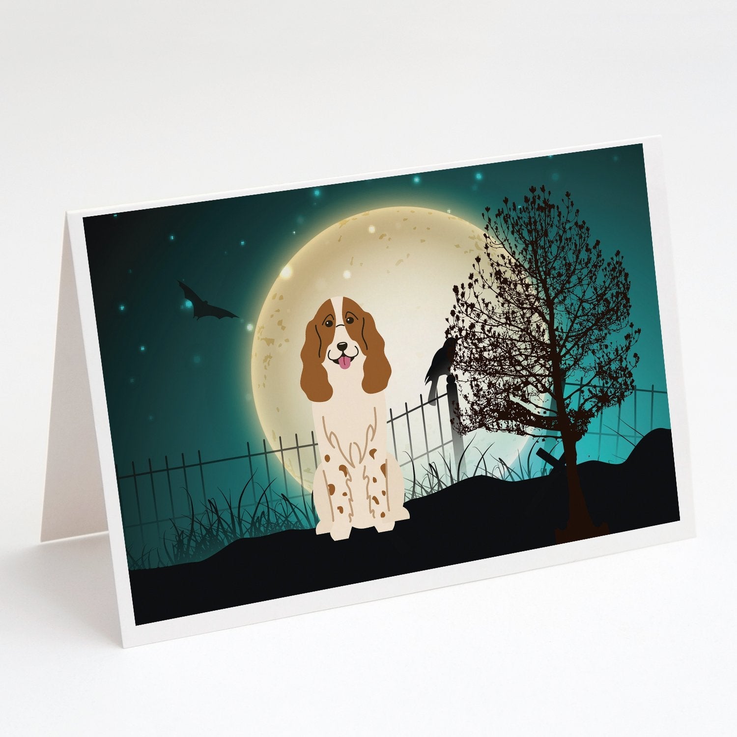 Halloween Scary Russian Spaniel Greeting Cards Pack of 8 Blank Cards with Envelopes Whimsical A7 Size 5x7