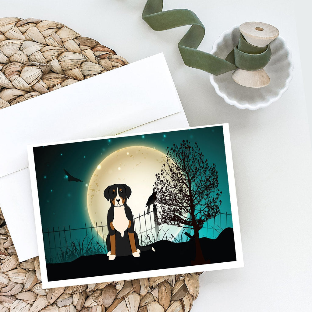 Halloween Scary Greater Swiss Mountain Dog Greeting Cards Pack of 8 Blank Cards with Envelopes Whimsical A7 Size 5x7