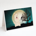 Halloween Scary White German Shepherd Greeting Cards Pack of 8 Blank Cards with Envelopes Whimsical A7 Size 5x7