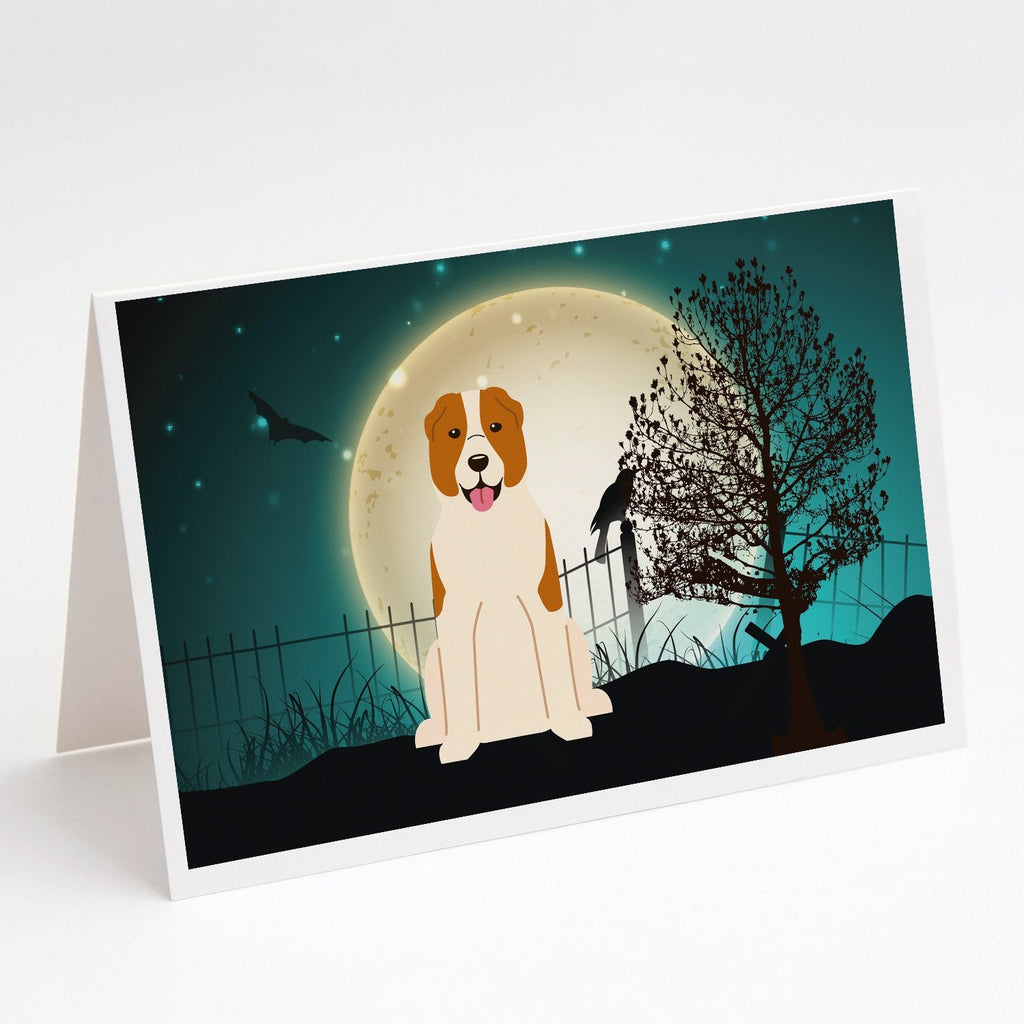 Halloween Scary Central Asian Shepherd Dog Greeting Cards Pack of 8 Blank Cards with Envelopes Whimsical A7 Size 5x7