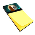 Halloween Scary Caucasian Shepherd Dog Watercolor Sticky Note Holder Refillable Dispenser Desk Accessory 3x3 Pad Gift
