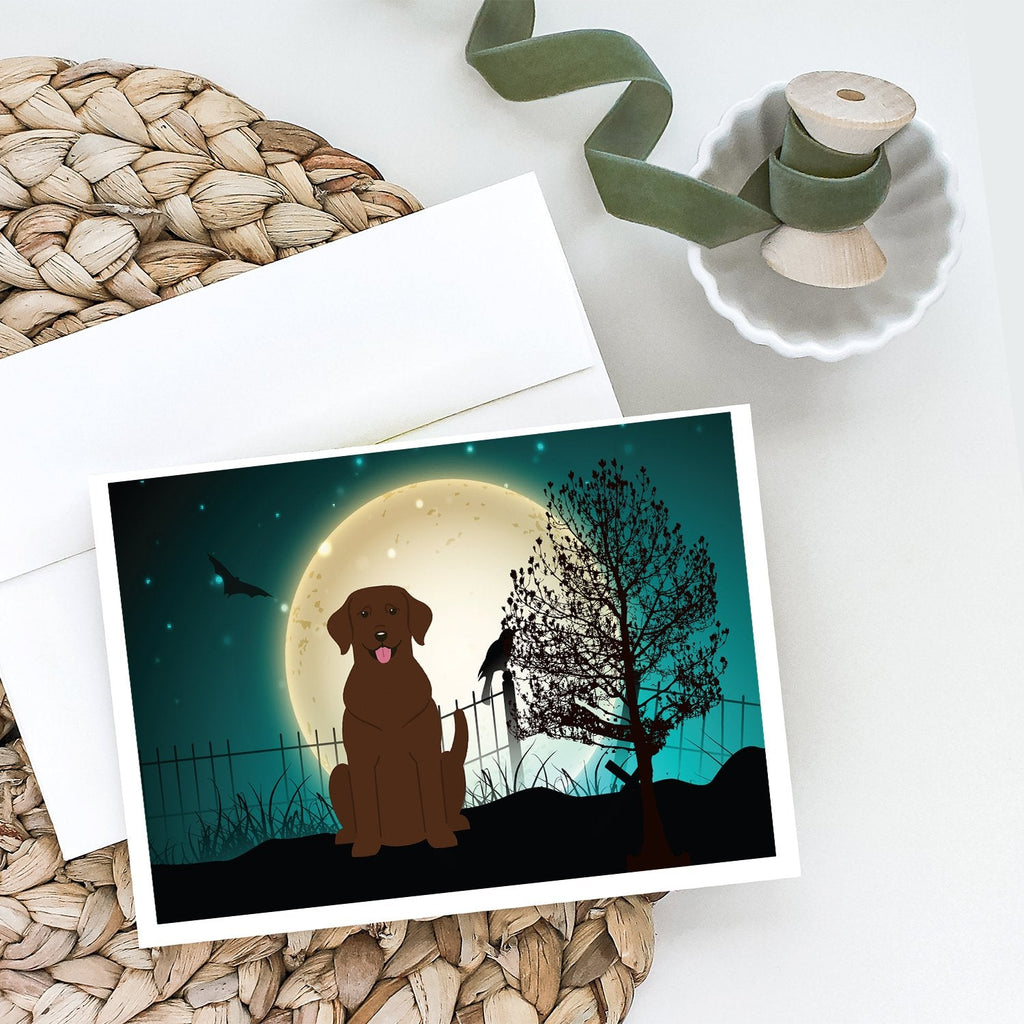 Halloween Scary Chocolate Labrador Greeting Cards Pack of 8 Blank Cards with Envelopes Whimsical A7 Size 5x7