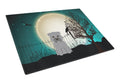 Halloween Scary Glen of Imal Grey Cutting Board Tempered Glass Kitchen Cutting Surface, Heat Resistant Chopping, Non-Slip Feet, Food Prep & Serving