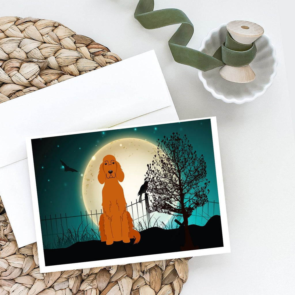 Halloween Scary Irish Setter Greeting Cards Pack of 8 Blank Cards with Envelopes Whimsical A7 Size 5x7