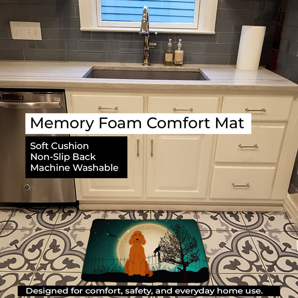 Halloween Scary Irish Setter Memory Foam Kitchen Mat Machine Washable Anti-Fatigue Cushion Comfort Bath or Kitchen Rug