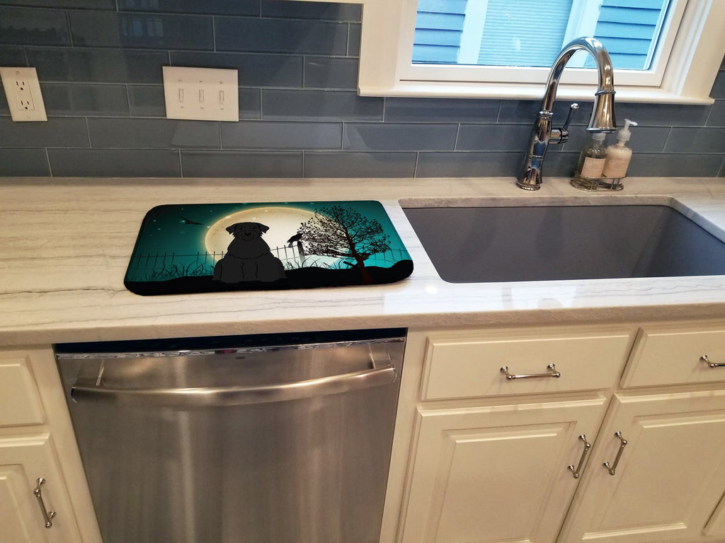 Halloween Scary Giant Schnauzer Dish Drying Mat Absorbent Dish Drying Mat Pad for Kitchen Counter Dish Drainer Mat for Countertop, 14 x 21", Multicolor