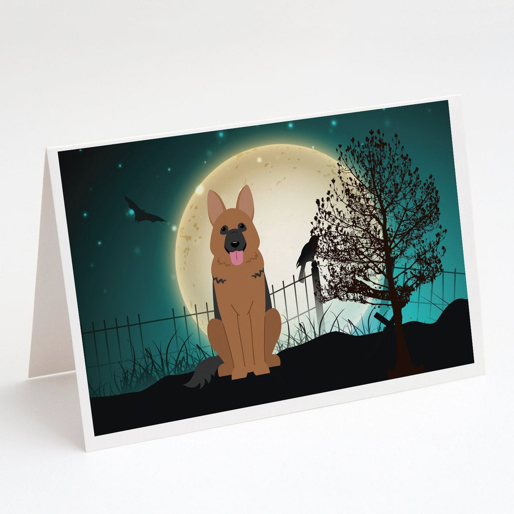 Halloween Scary German Shepherd Greeting Cards Pack of 8 Blank Cards with Envelopes Whimsical A7 Size 5x7