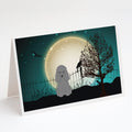 Halloween Scary Poodle Silver Greeting Cards Pack of 8 Blank Cards with Envelopes Whimsical A7 Size 5x7